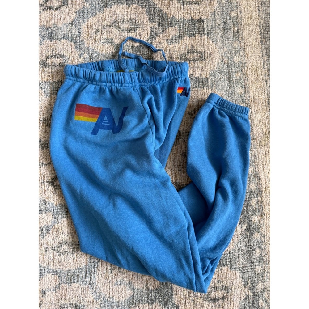 Aviator Nation Logo Sweatpants Blue Size Small Excellent Condition No Flaws